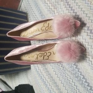 Pink fur heel size 7